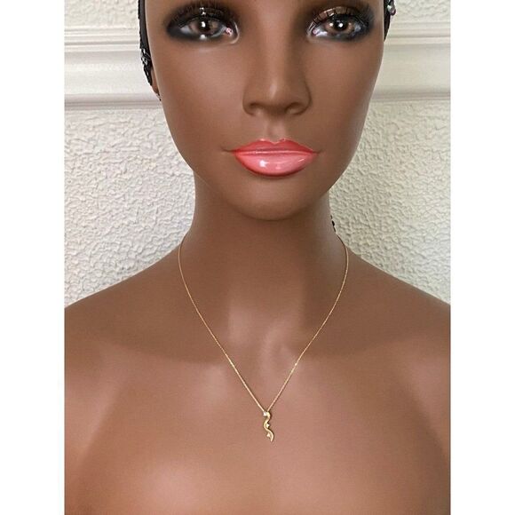 14k Diamond Wavy Pendant Necklace - Picture 11 of 11